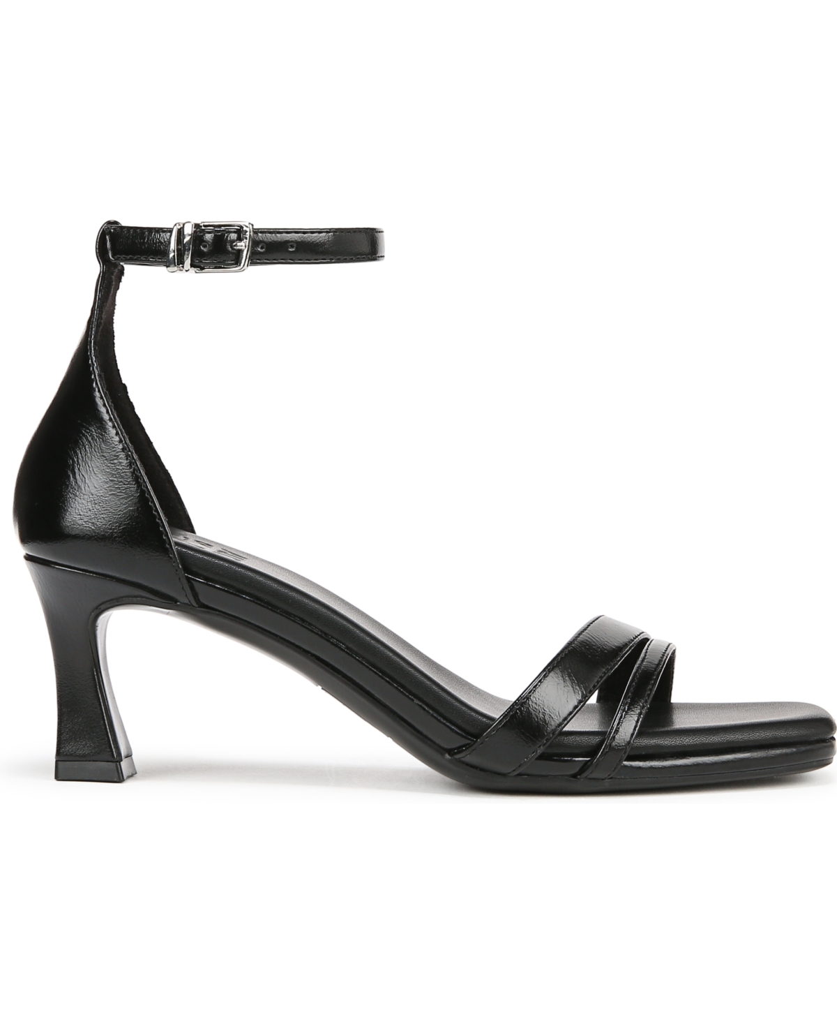 Naturalizer Joy 2 Dress Ankle Strap Sandals In Black Faux Leather