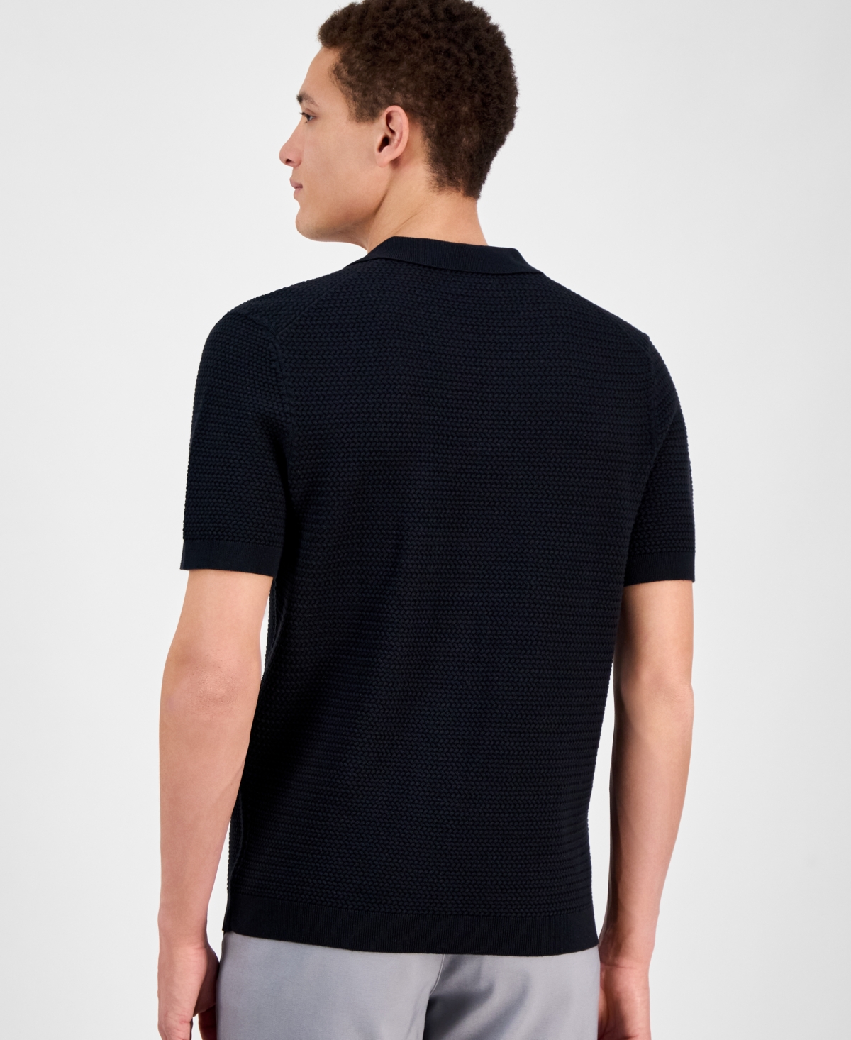 Alfani Men's Textured Polo Shirt, Exclusively at Macy's