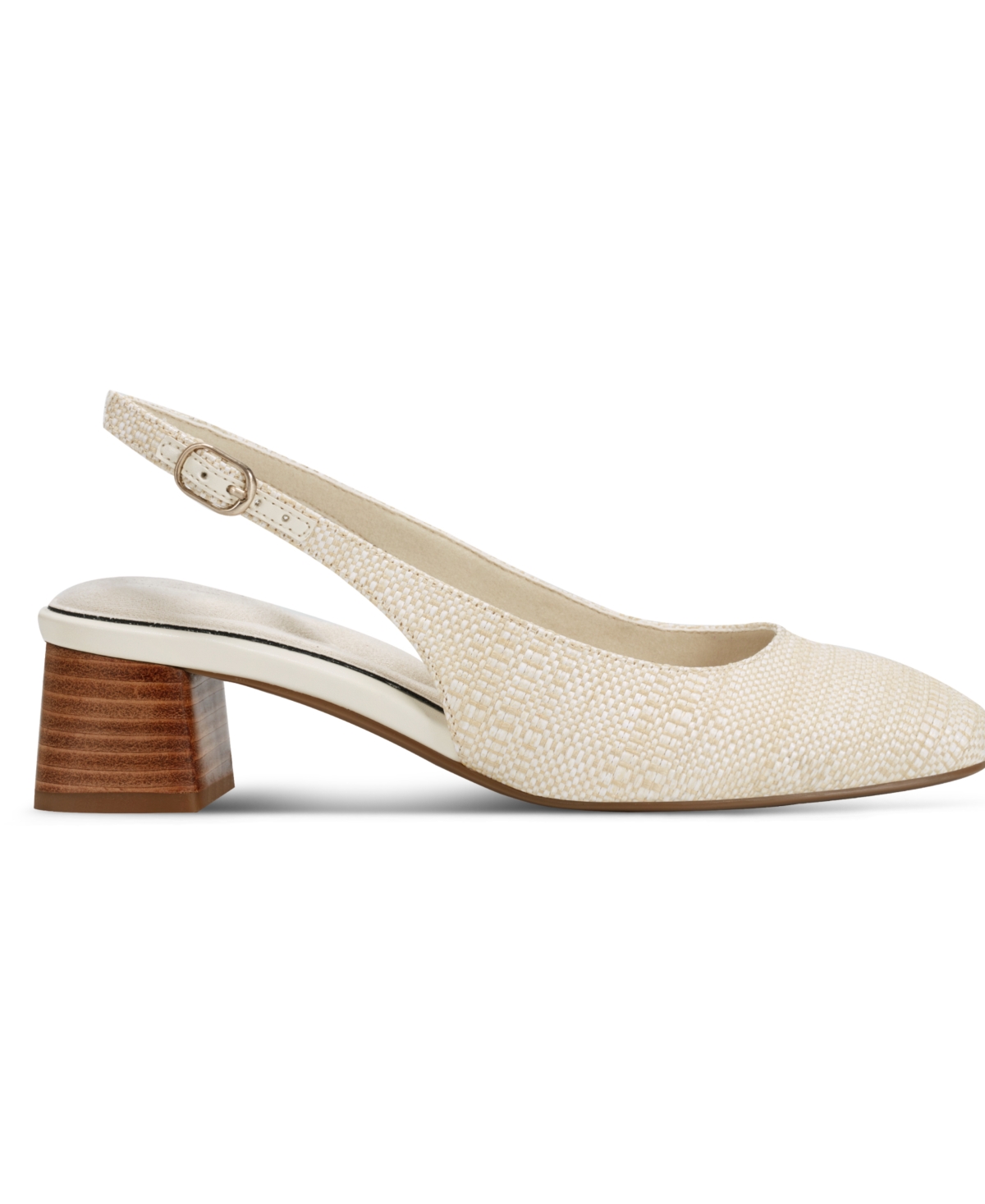 Shop Rockport Women's Total Motion Danna Block Heel Dress Pumps In Ivory Raffia
