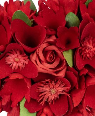 14.5" Artificial Mixed Floral Valentine's Day Potted Topiary