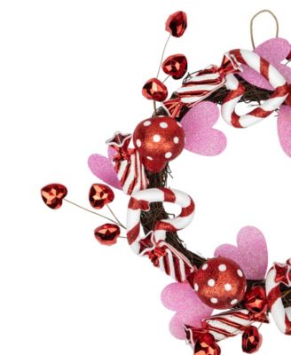 Candies and Hearts Valentine's Day Wreath Unlit, 16"