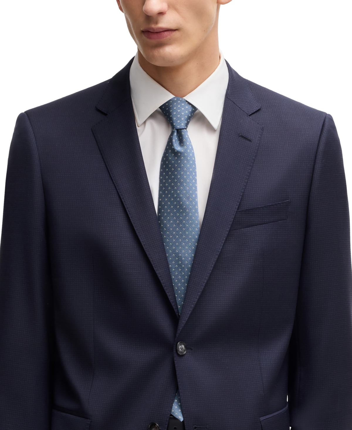 Hugo Boss Boss By  Men's Silk-blend Jacquard Pattern Tie In Open Blue