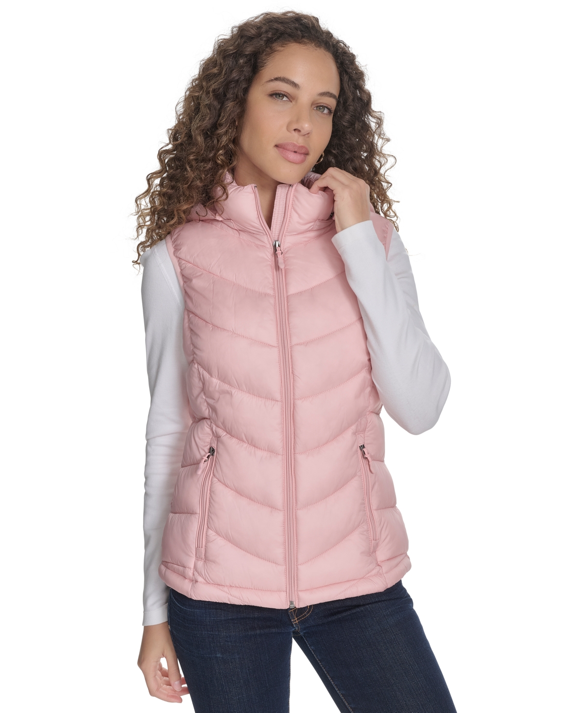 Charter Club Women's Packable Hooded Puffer Vest, Created for Macy's - Pink Sand