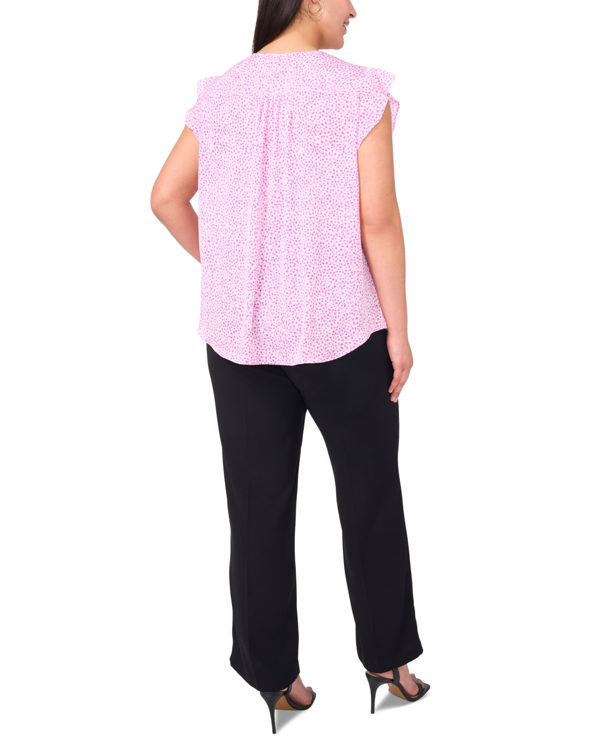 Vince Camuto Plus Size V-neck Flutter-sleeve Blouse In Violet Blush