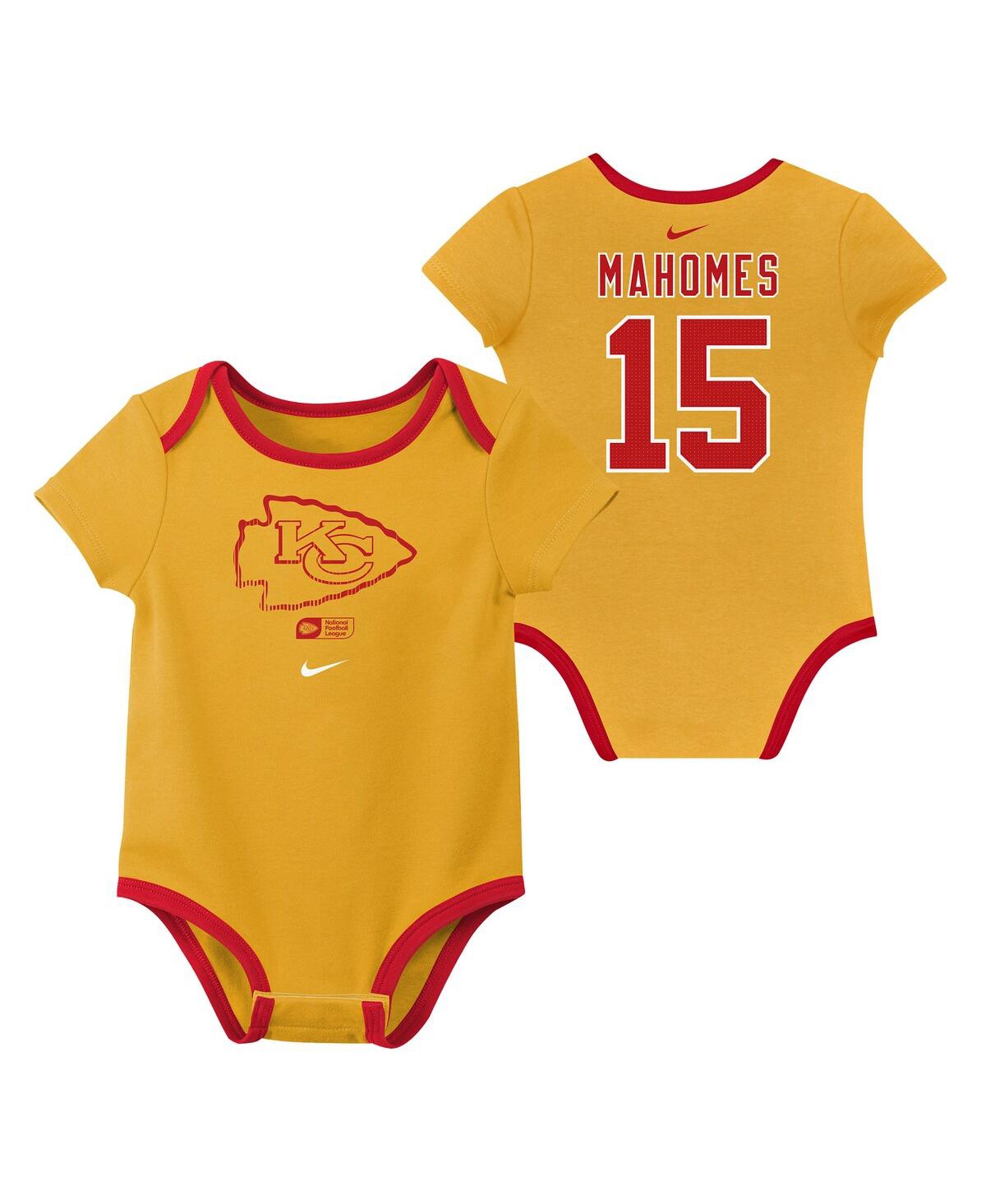 Nike Baby Boys And Girls Patrick Mahomes Kansas City Chiefs Name Number 3-pack Bodysuit Set In Red