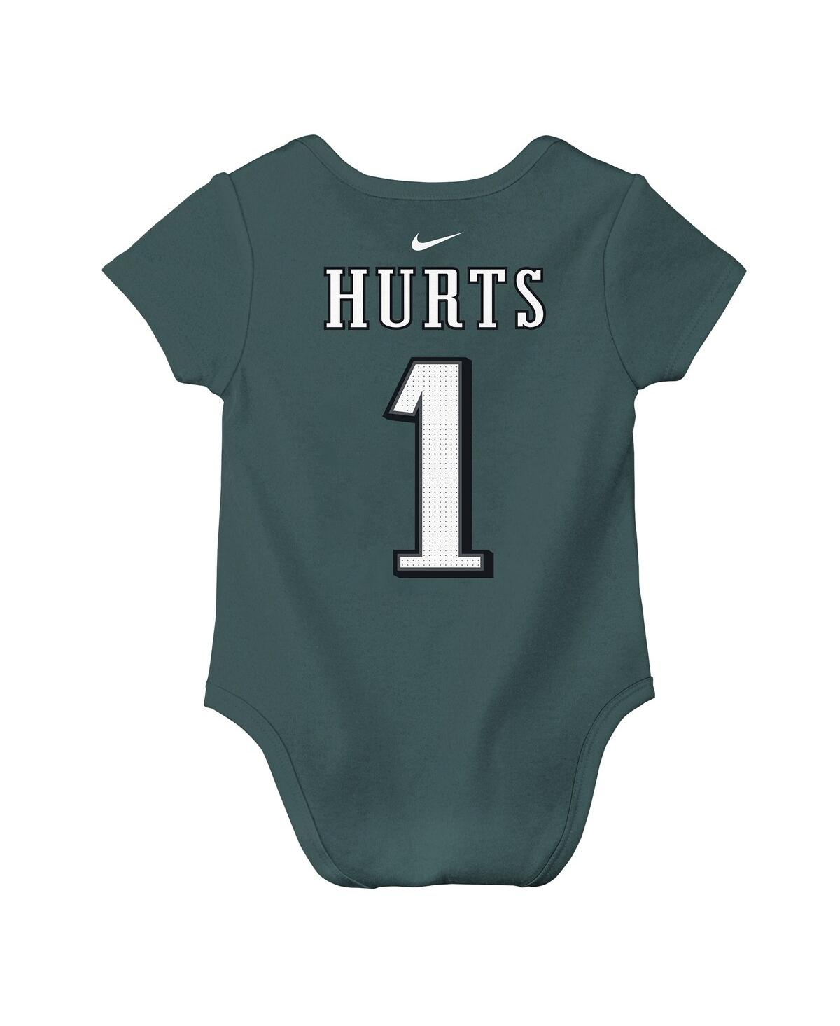 NIKE BABY BOYS AND GIRLS JALEN HURTS MIDNIGHT GREEN PHILADELPHIA EAGLES PLAYER NAME NUMBER BODYSUIT 
