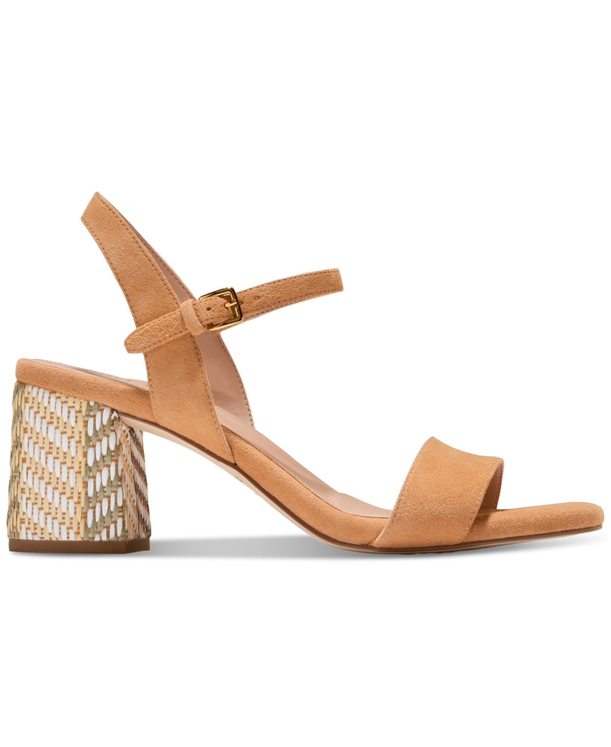 Cole Haan Women's Josie Block-heel Sandals In Striped Raffia,biscuit Leather