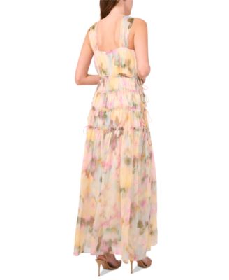 Women's The Camille Watercolor-Print Tiered Dress