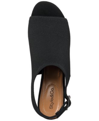 Women's Peyyton Slingback Knit Dress Block Heel Shooties, Exclusively at Macy's