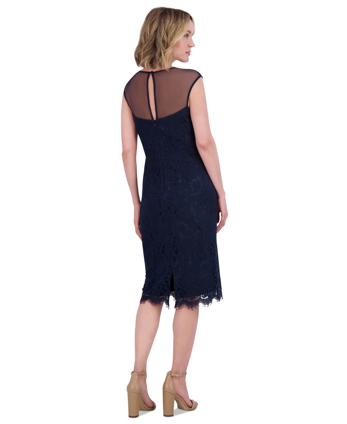 ELIZA J PETITE EMBELLISHED LACE SHEATH DRESS 