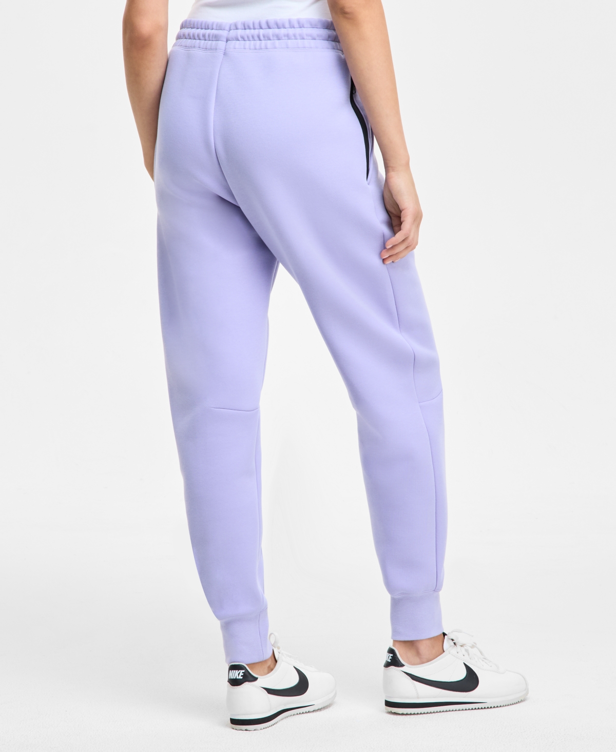 Nike Women's Sportswear Tech Fleece Mid-rise Jogger Pants In Lilac Ice,black