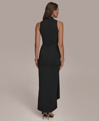 Women's Draped Faux-Wrap Gown
