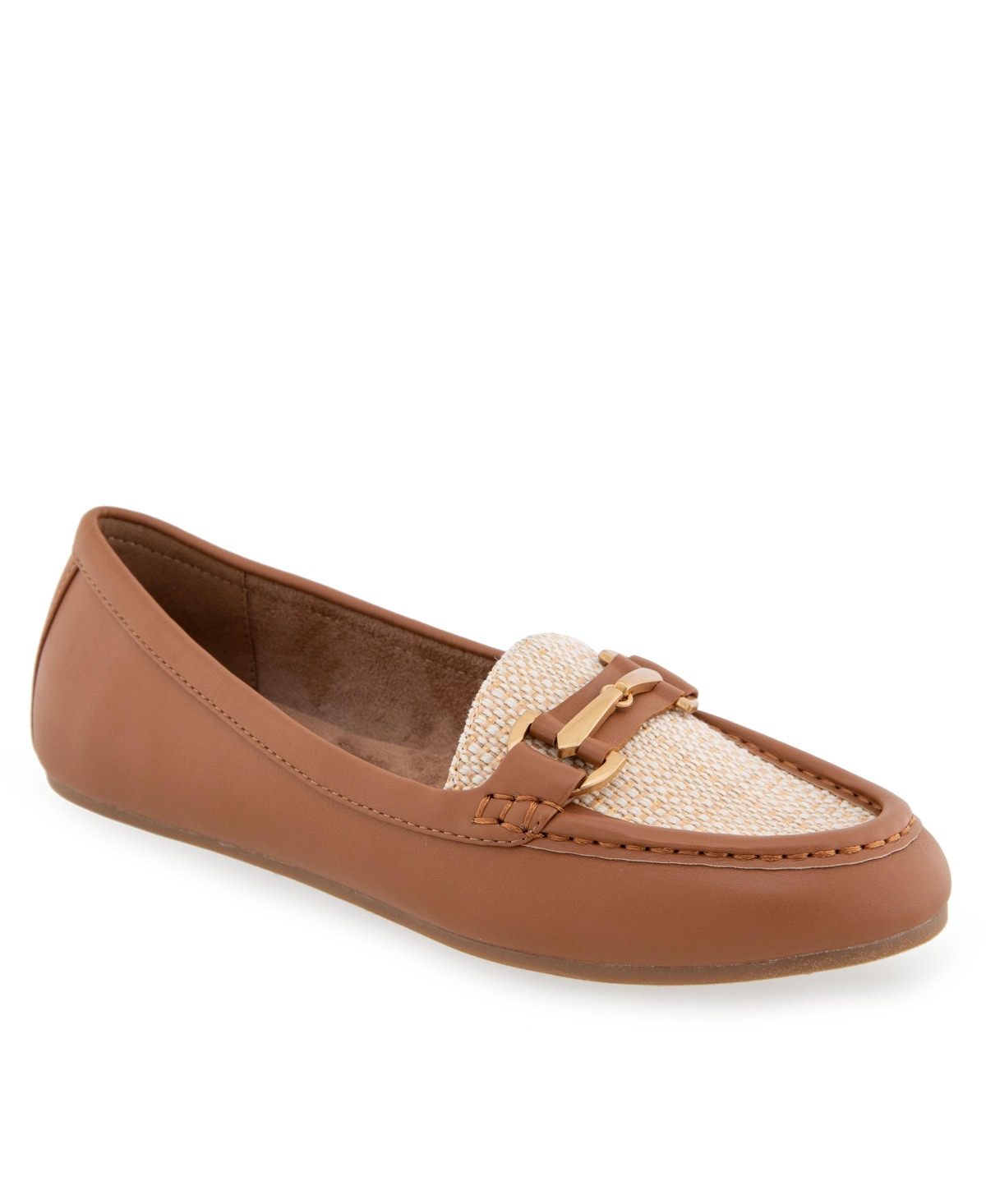 Shop Aerosoles Women's Day-drive Round Toe Loafers In Natural Raffia
