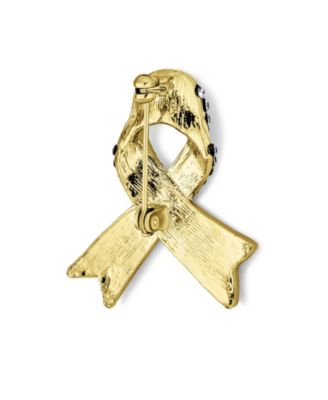 Open Heart Enamel Crystal Brooch Pin Awareness Ribbons