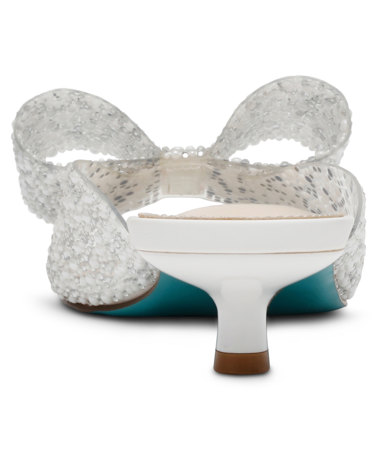 Shop Betsey Johnson Babe Lucite Kitten Heel Mules In Cultivated Pearl Multi