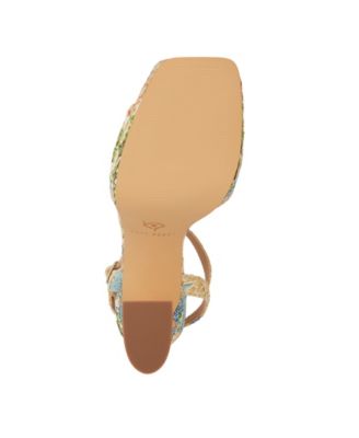 Katy Perry Women's Rainbow Raffia Square Toe Sandals