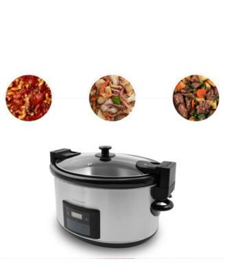8.5 Quart Stainless Steel Programmable Slow Cooker with locking lid