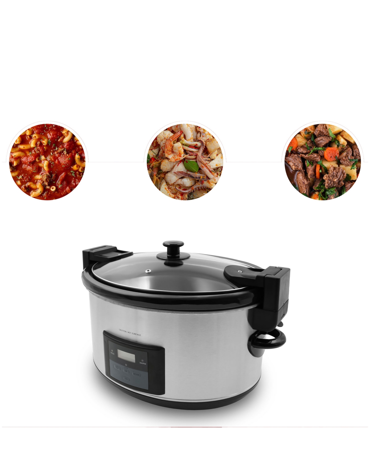 Elite Cuisine 8.5 Quart Stainless Steel Programmable Slow Cooker With Locking Lid In Black