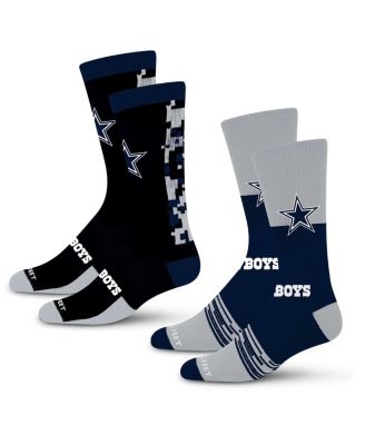 For Bare Feet - Men's and Women's Dallas Cowboys Digi Split Crew Socks 2-Pack Set