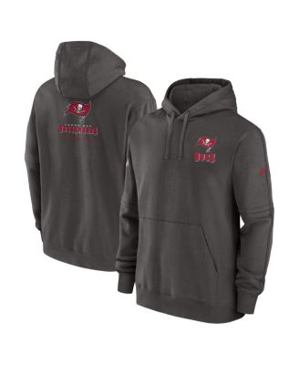 Nike - Men's Pewter Tampa Bay Buccaneers Sideline Club Fleece Pullover Hoodie