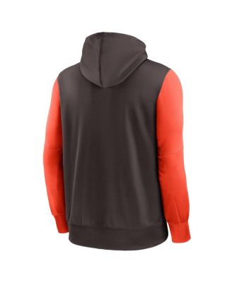 Men's Brown Cleveland Browns Performance Full-Zip Hoodie