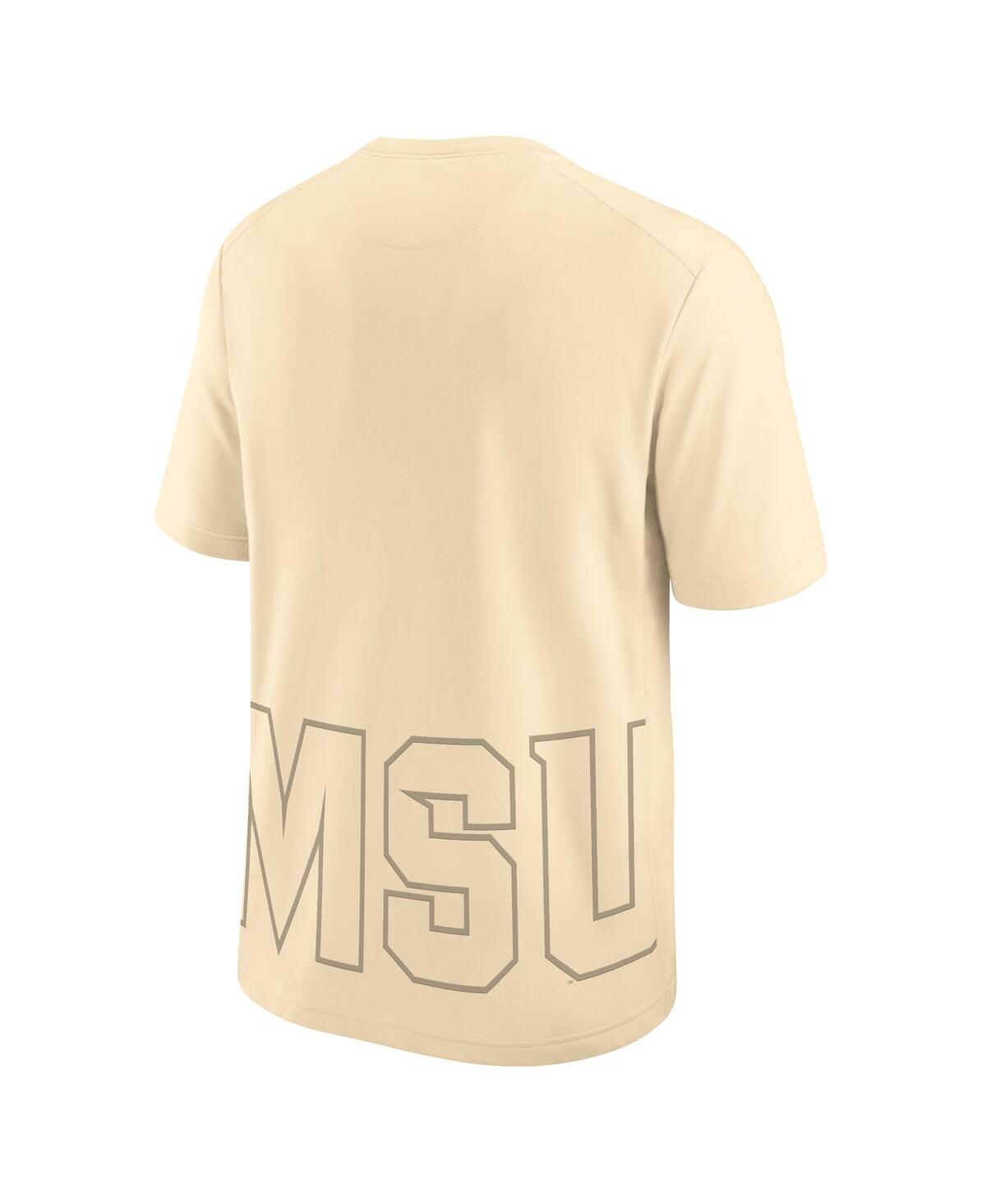 Nike Cream Michigan State Spartans Primary Statement Two-hit Performance T-shirt In Neutral