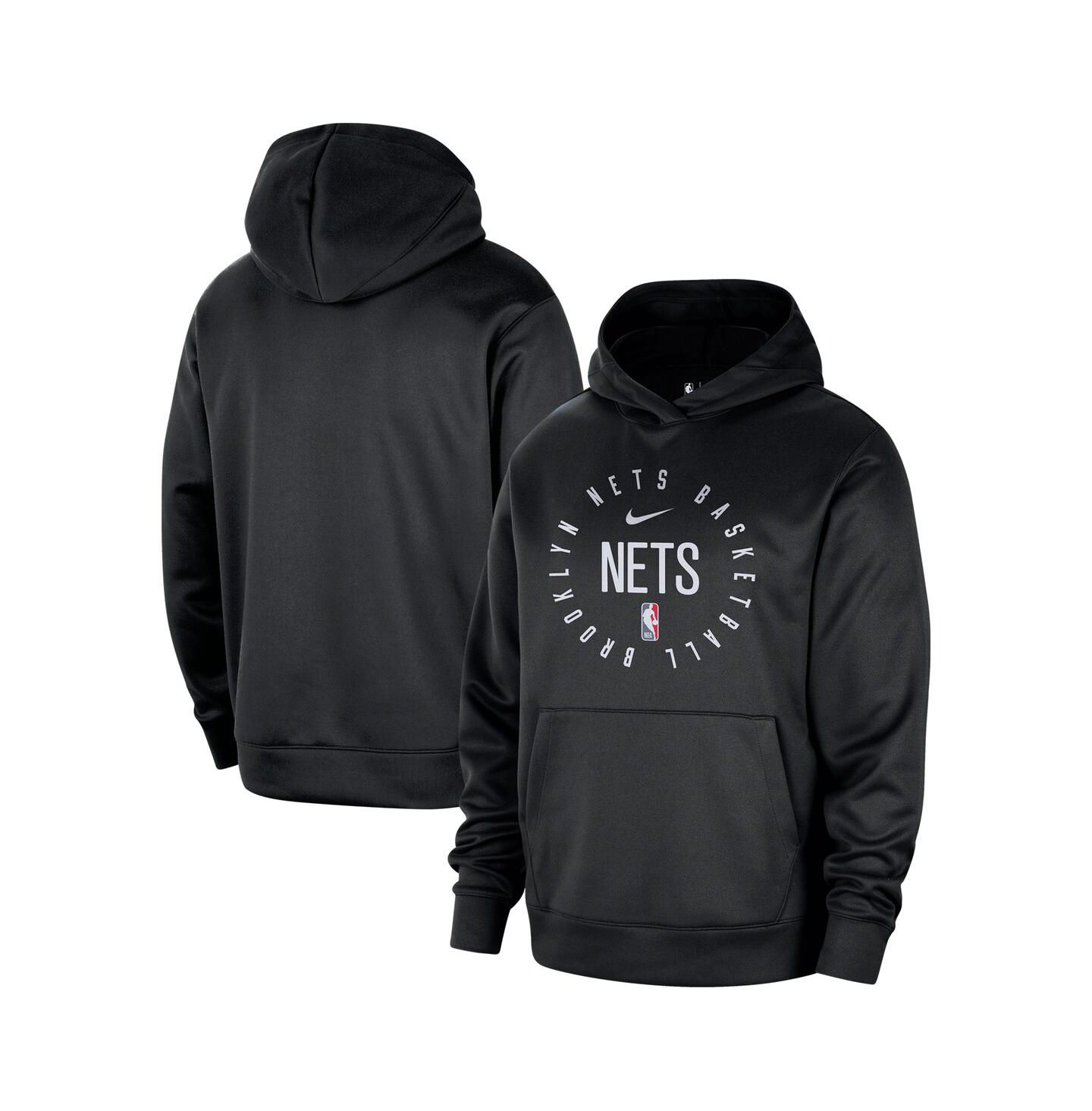Мужское худи Nike Black Brooklyn Nets 2024/25 Spotlight On-Court Practice Performance Pullover — фото 1