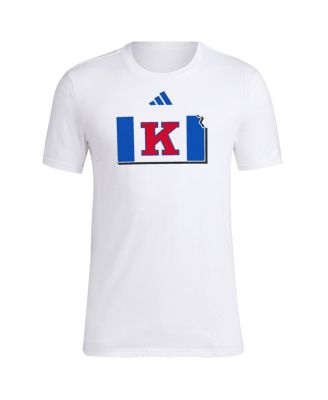 Men's White Kansas Jayhawks Basketball State Outline Fresh T-Shirt