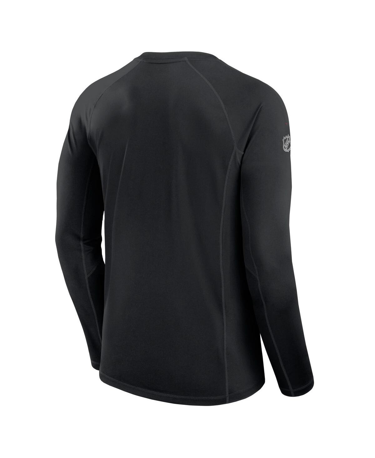 Fanatics Men's Black Detroit Red Wings Authentic Pro Rink Tech Long Sleeve T-shirt In Black