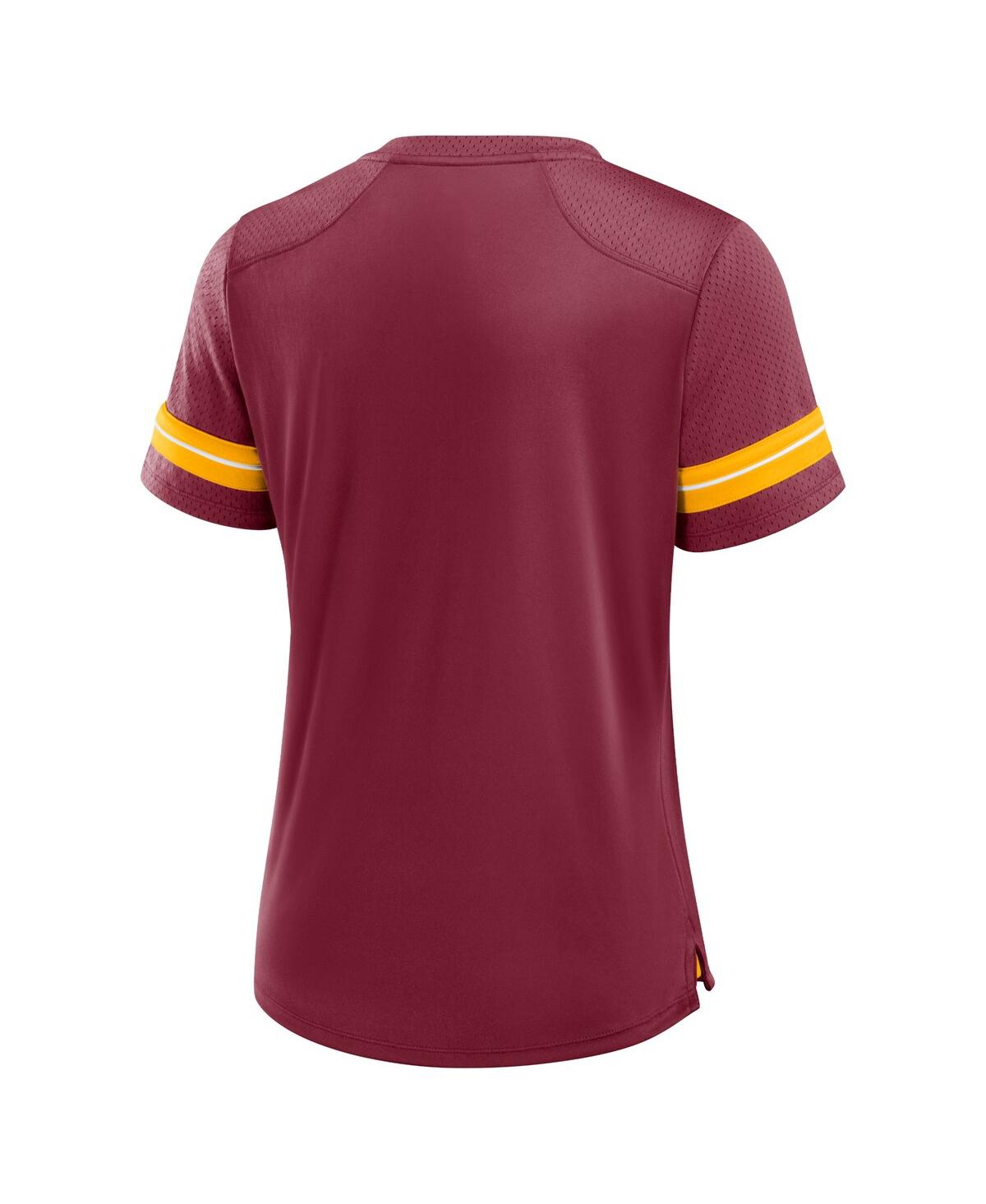 Fanatics Women's Burgundy Washington Commanders Play Script Lace-up T-shirt In Burgundy