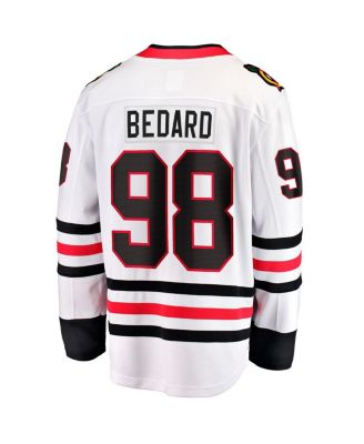 Men's Connor Bedard White Chicago Blackhawks Away Premier Breakaway Player Jersey