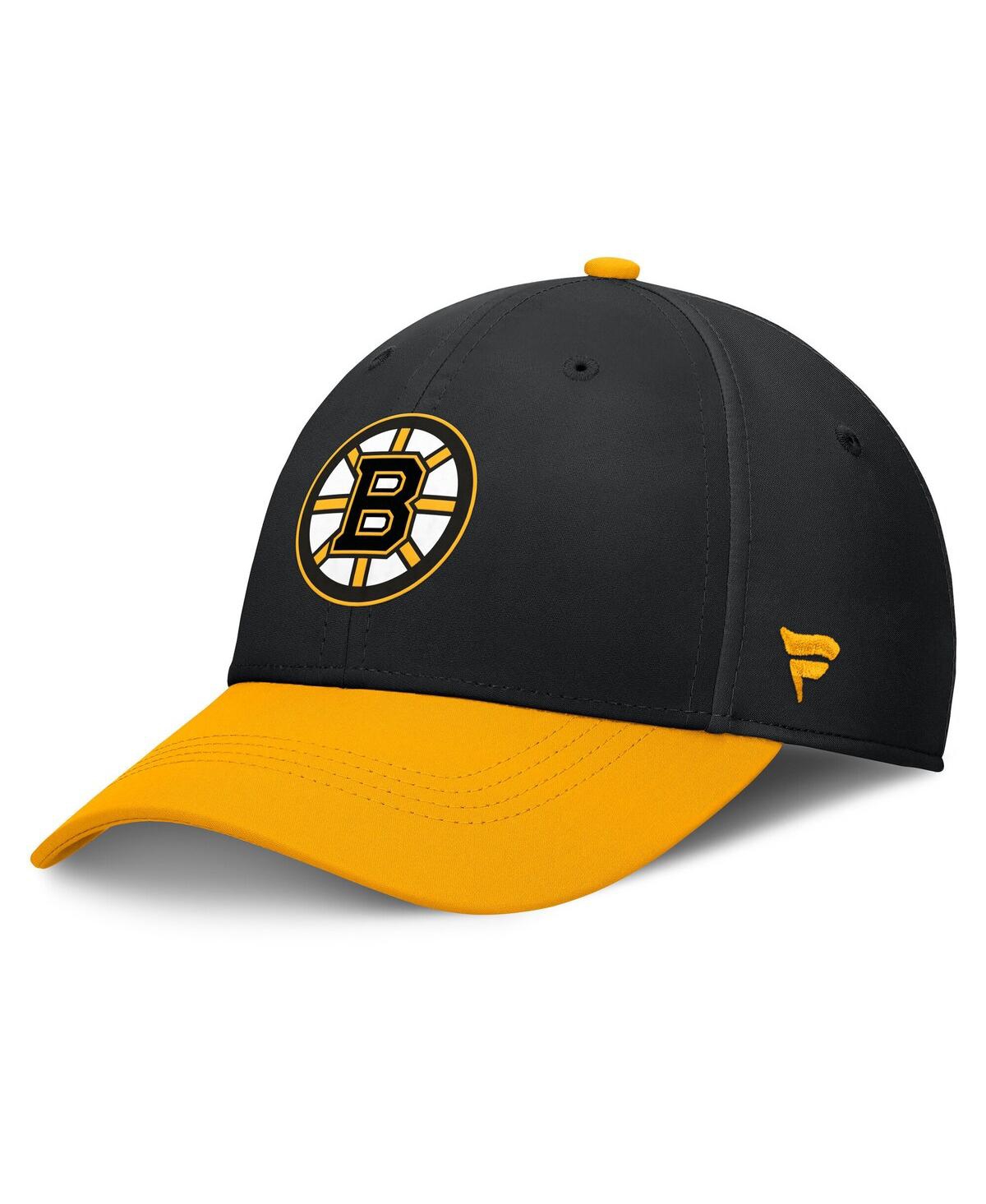 Fanatics Men's Black/gold Boston Bruins Authentic Pro Rink Flex Hat In Black,gold