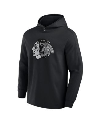 Men's Black Chicago Blackhawks Elements Blaze Tri-Blend Long Sleeve Hoodie T-Shirt