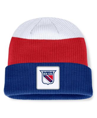 Men's Blue/Red New York Rangers Heritage Showboat Color-Block Cuffed Knit Hat