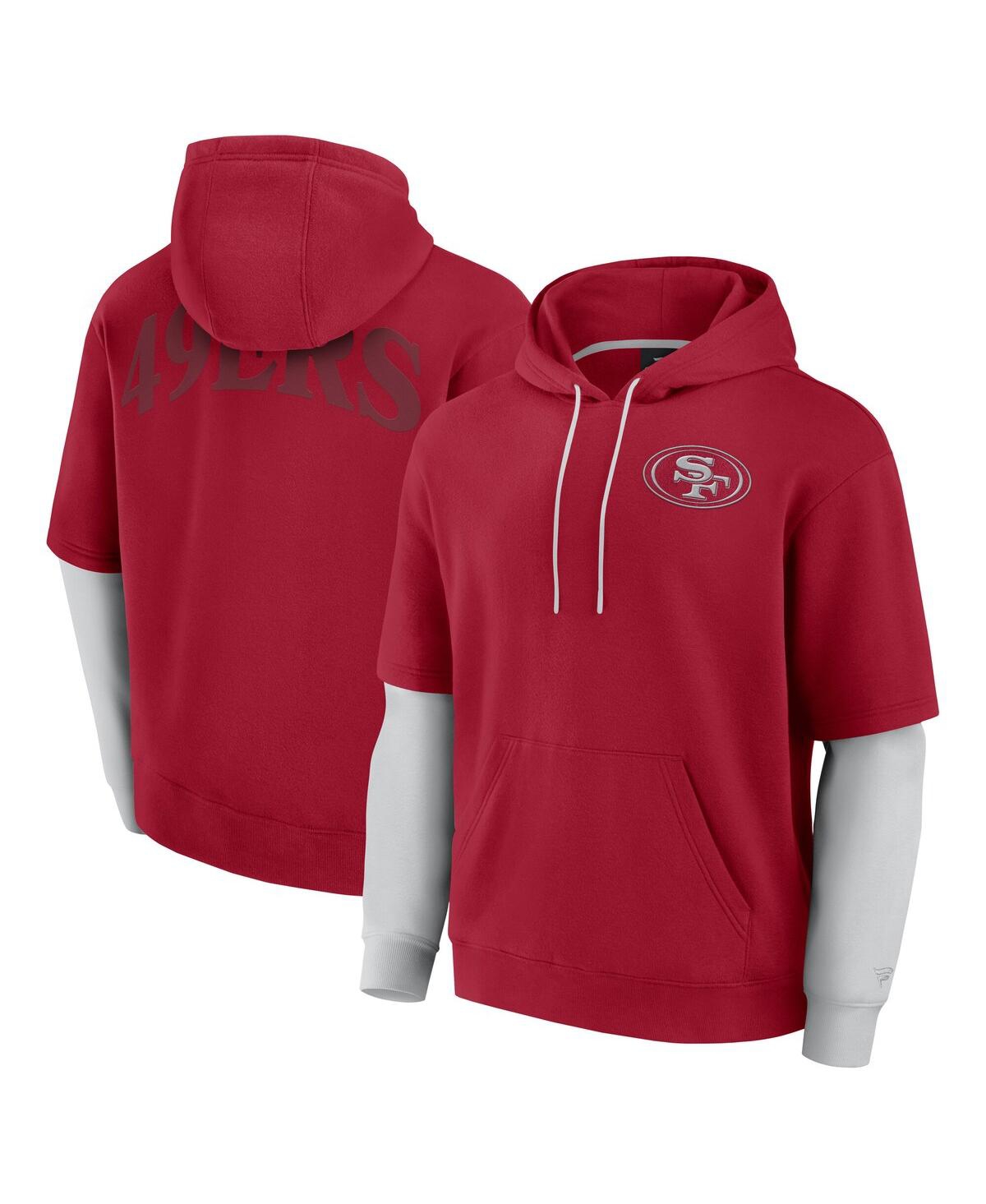 Men's and Women's Scarlet San Francisco 49ers Sleek Elements Pullover Hoodie - Scarlet