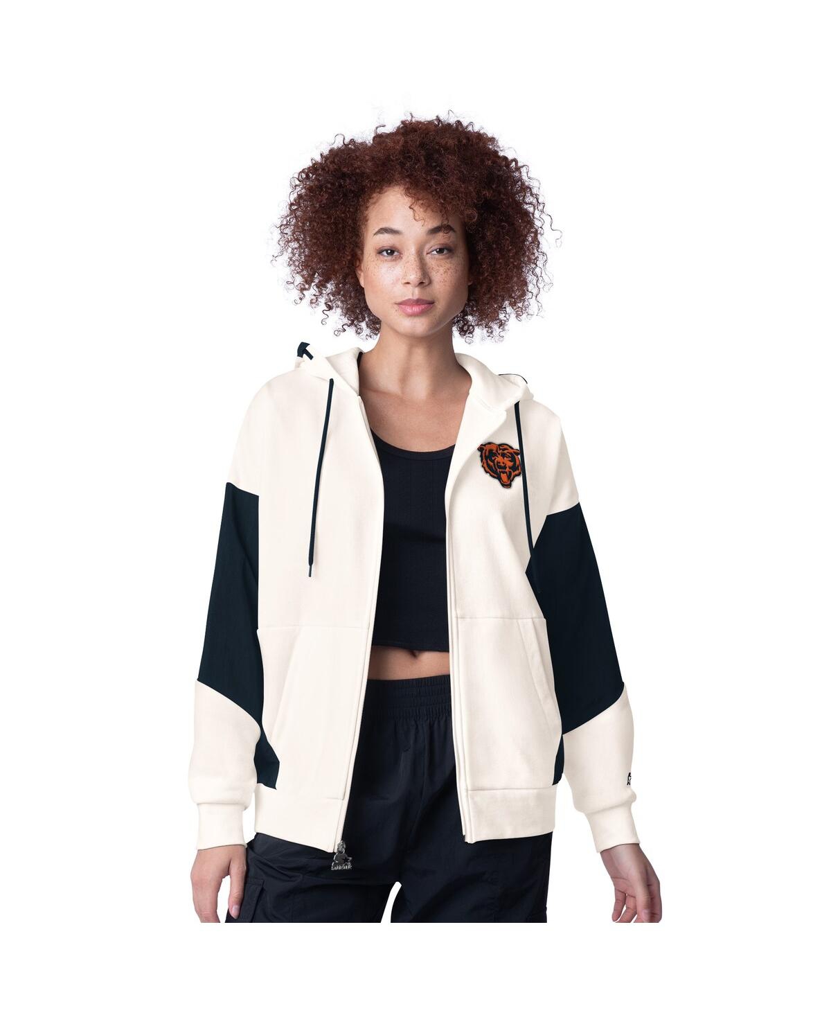 Shop Starter Women's White Chicago Bears Scrimmage Full-zip Hoodie