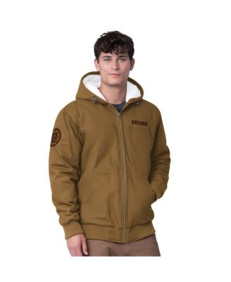 G-III Sports by Carl Banks - Men's Tan Boston Bruins Build Up Full-Zip Hoodie Jacket