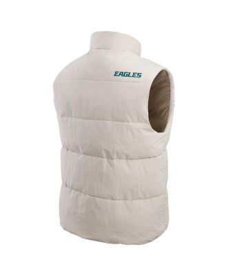 Men's Cream Philadelphia Eagles Puffer Full-Snap Vest