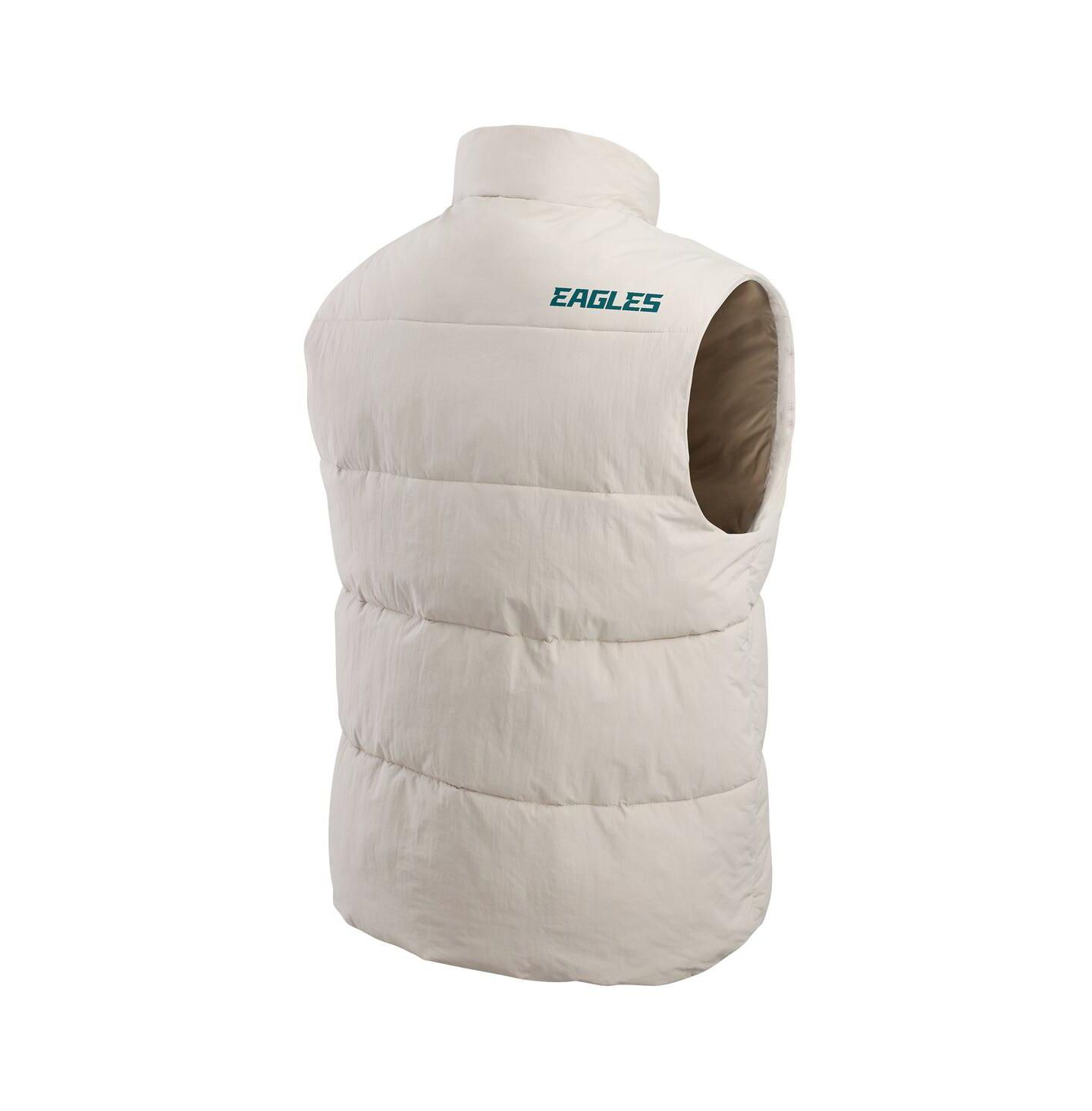 Мужской жилет Fanatics Cream Philadelphia Eagles Puffer Full-Snap Vest — фото 3