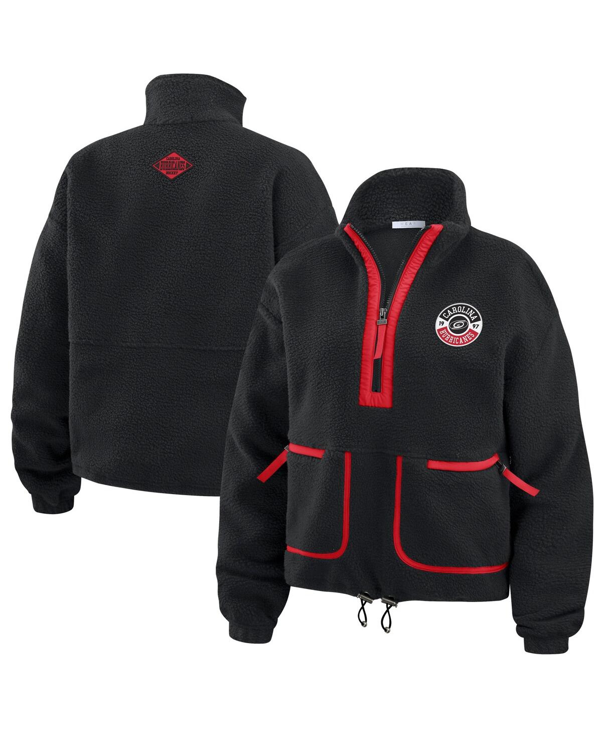 Women's Black Carolina Hurricanes Polar Fleece Half-Zip Jacket - Black
