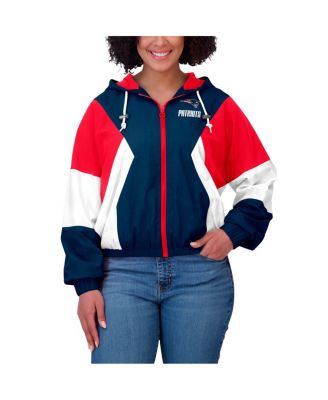 Women's Royal New England Patriots Color Block Full-Zip Windbreaker Jacket