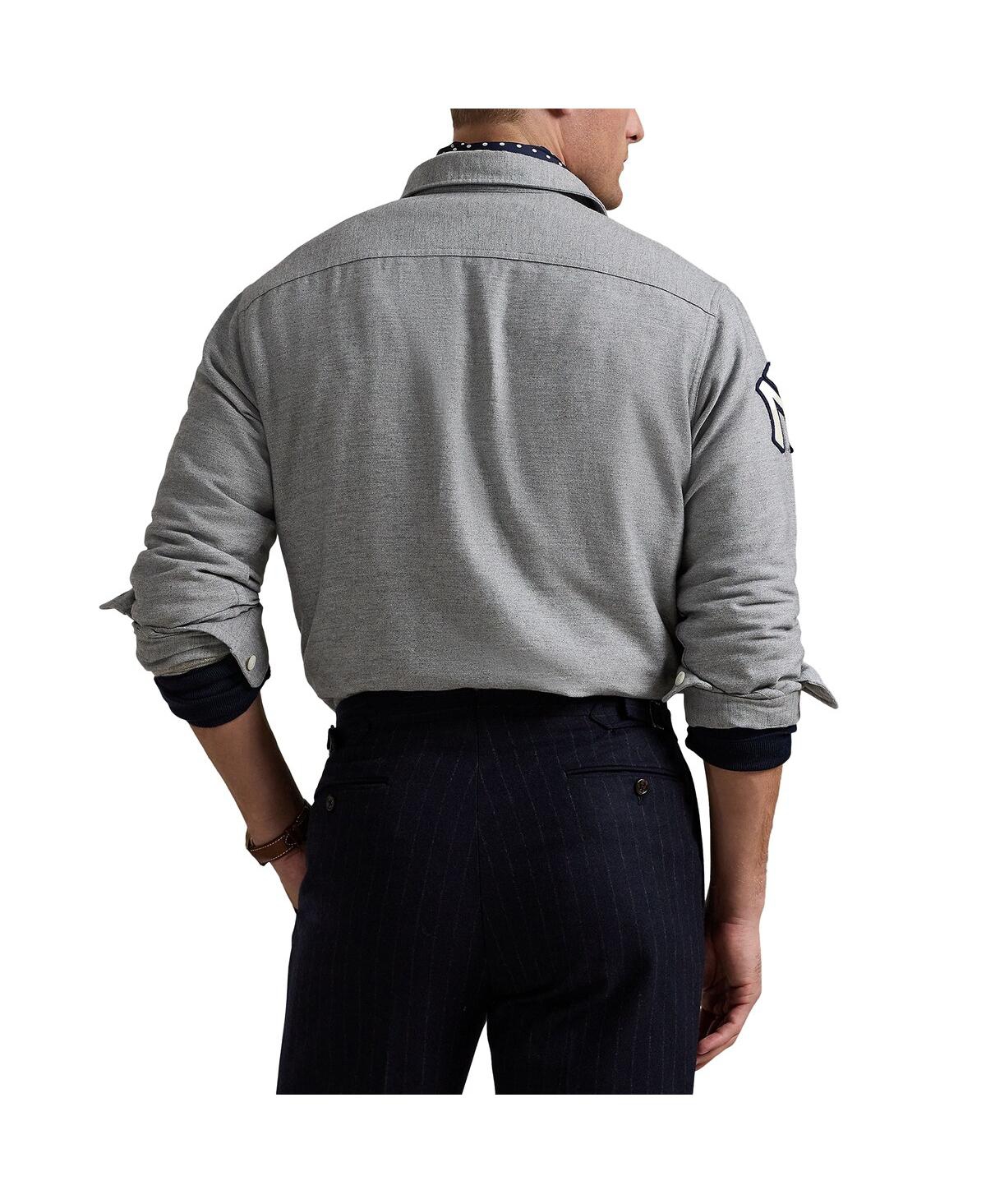 Polo Ralph Lauren Men's Heather Gray New York Yankees Fielder Long Sleeve Polo In Gray