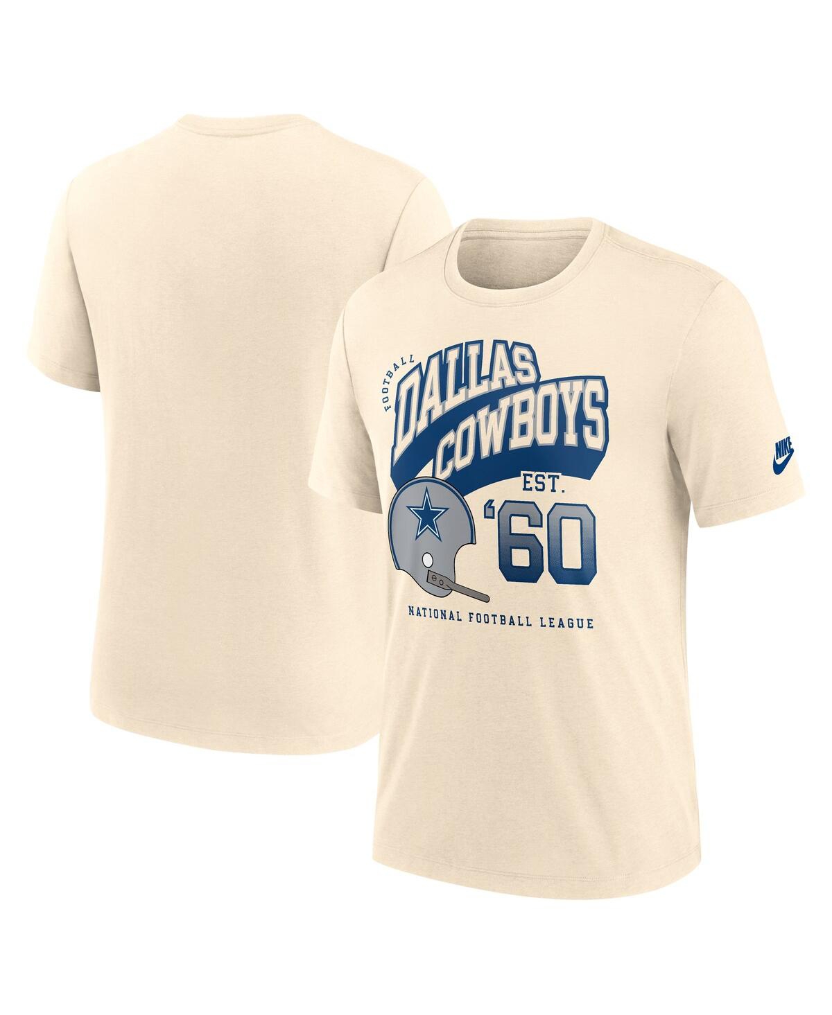 NIKE MEN'S NATURAL DALLAS COWBOYS REWIND TRI-BLEND T-SHIRT
