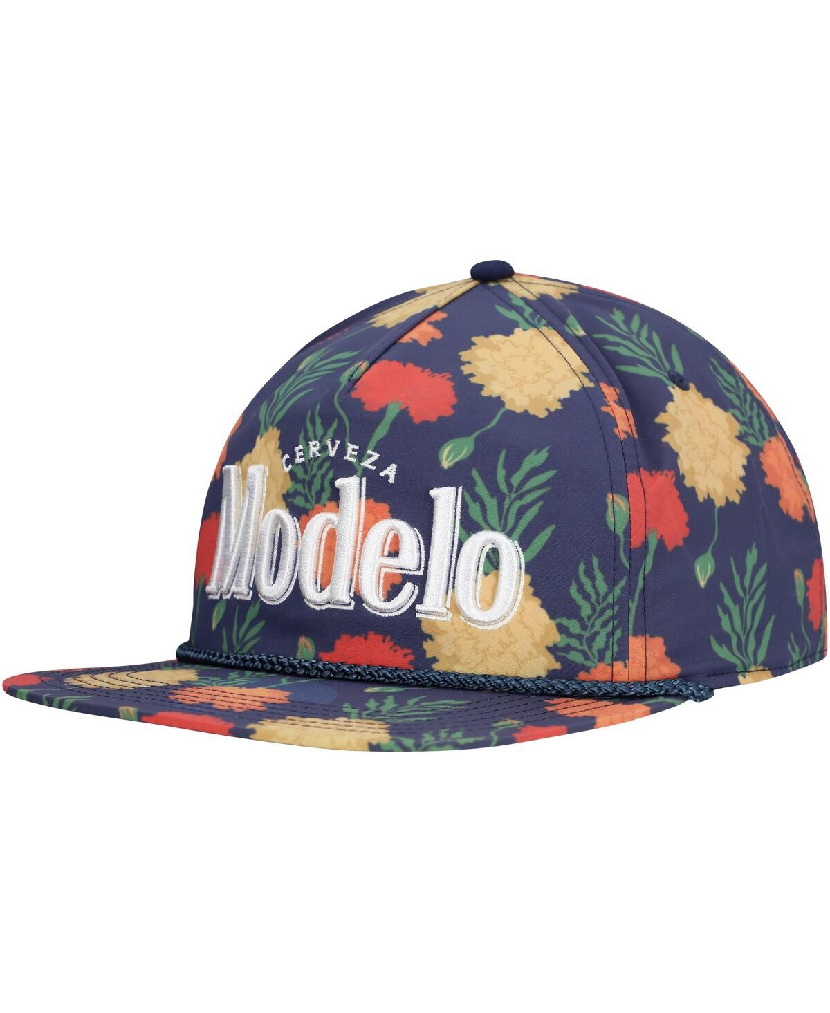 Lids Men's Navy Modelo Beer Rope Floral Golfer Adjustable Hat In Navy