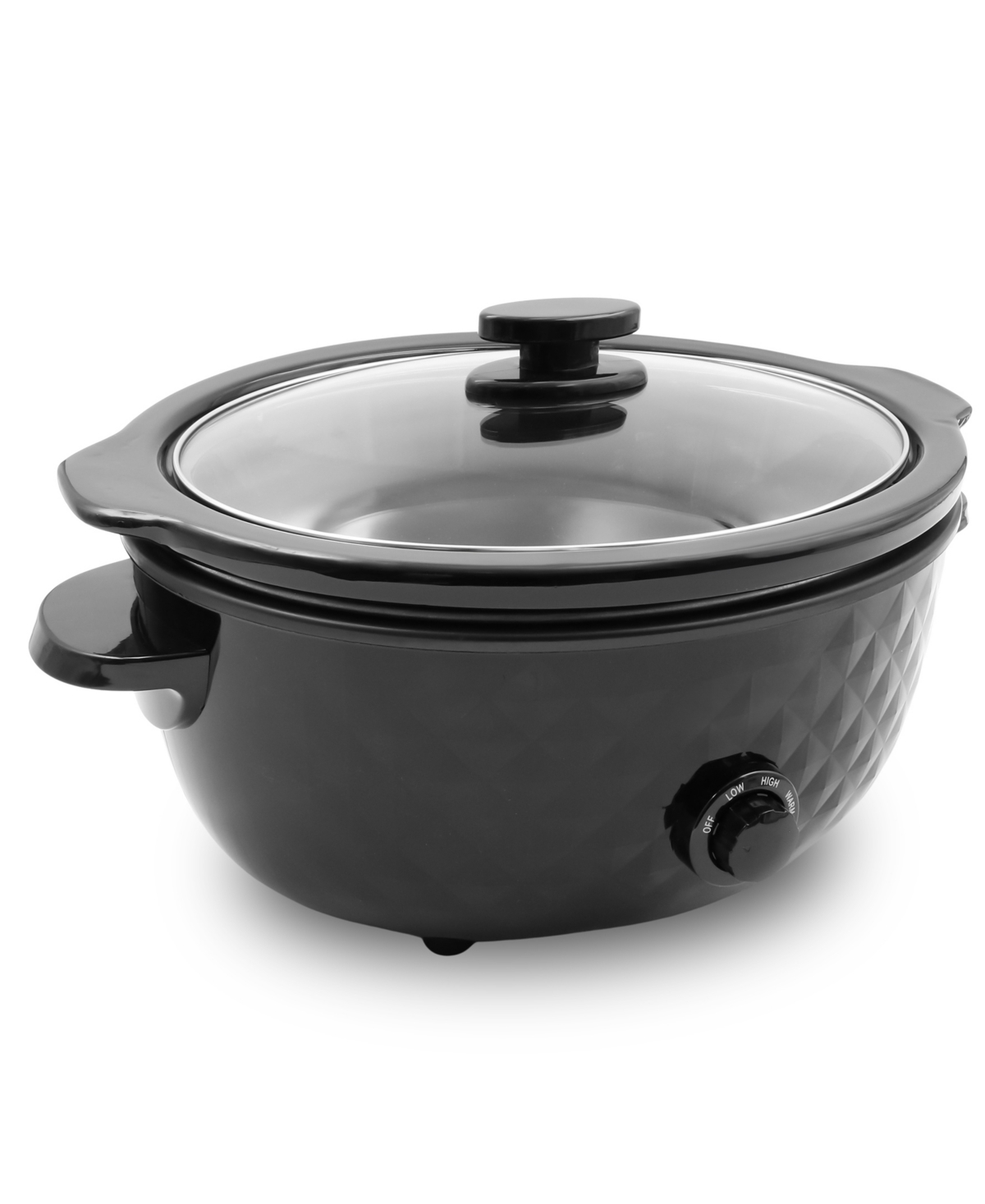 6 Quart Diamond Series Slow Cooker - Black