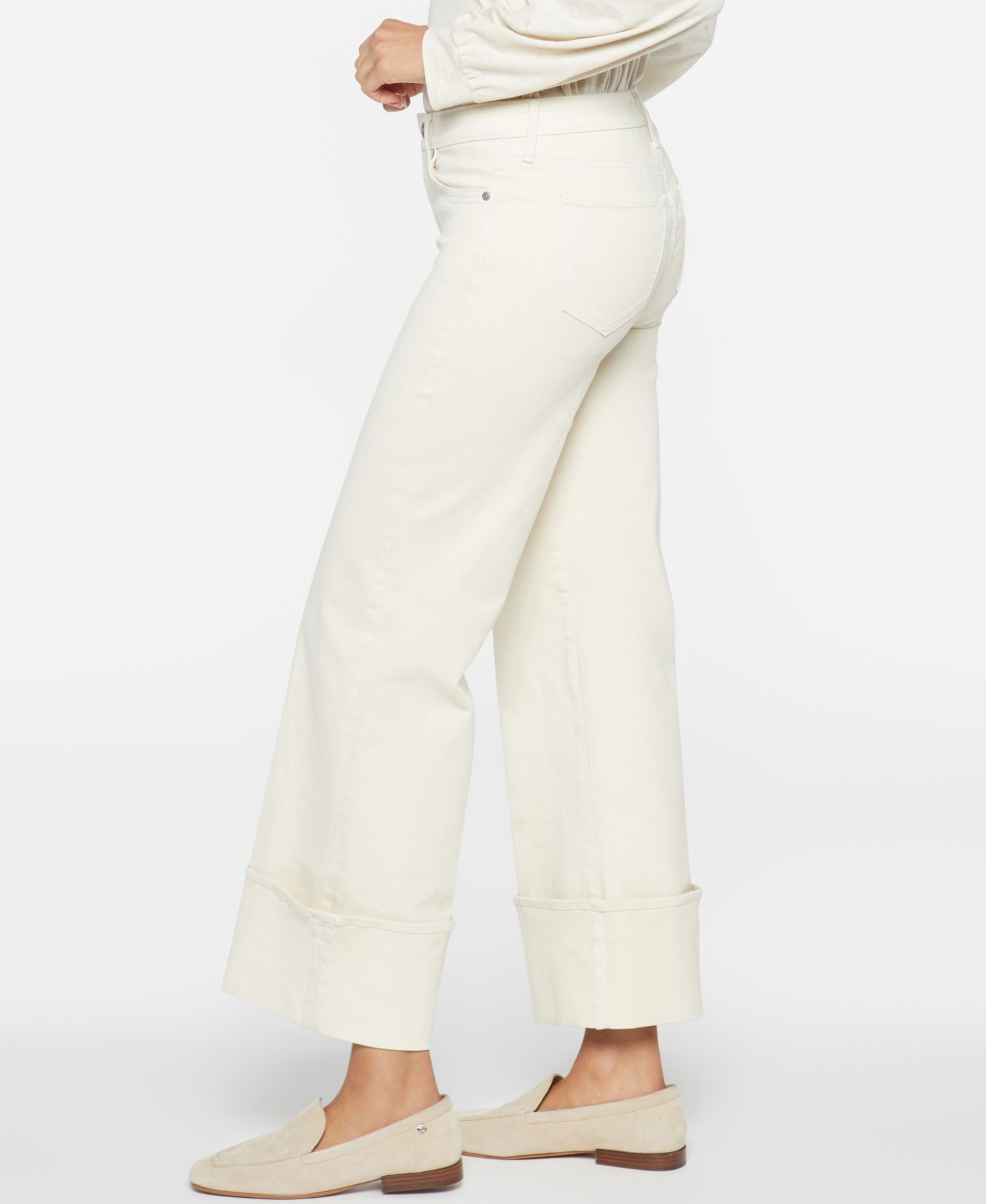 Женские джинсы NYDJ Teresa Wide Leg Wide Cuff, цвет: Белый — фото 3