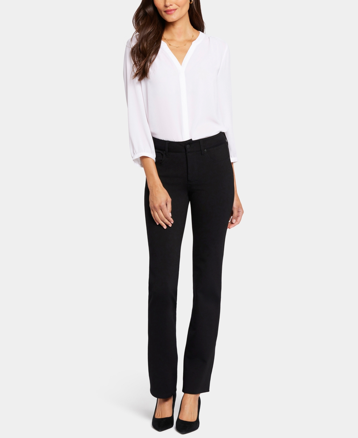 Nydj Straight Leg Ponte Pants In Black
