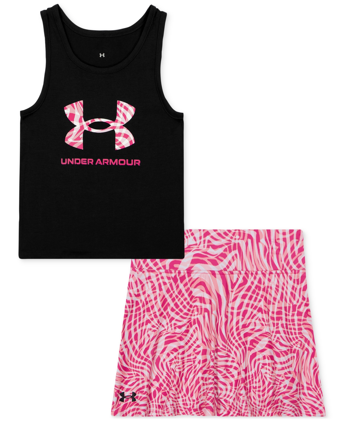 Under Armour Toddler And Little Girl Tank Skort Set In Black