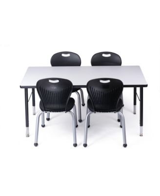 Chair and Table Set for Schools - Table 24 x 48 inch (60 x 120cm) - Height Adjustable Legs