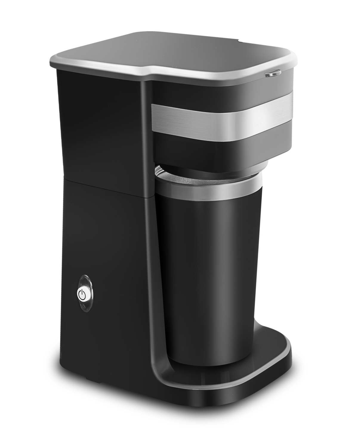 Elite Cuisine Personal Coffee Maker With Stainless Steel Interior Travel Mug In Black
